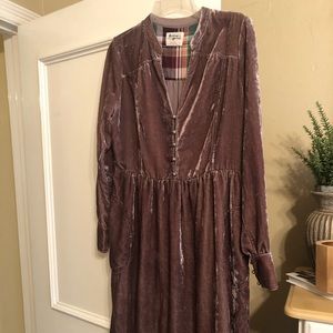 Anthropologie velvet dress